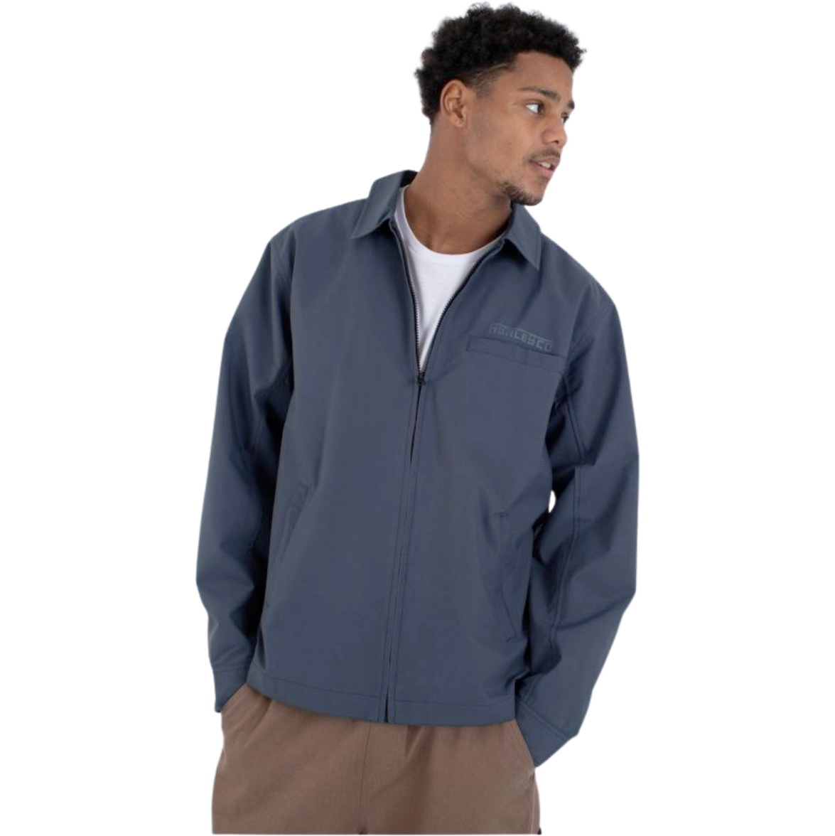 2026 Hurley Mens Knots Windbreaker Jacket HFA25MMVS04047 - Grey